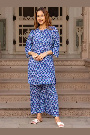 Ethnic Motifs Printed Straight Kurta with Palazzos