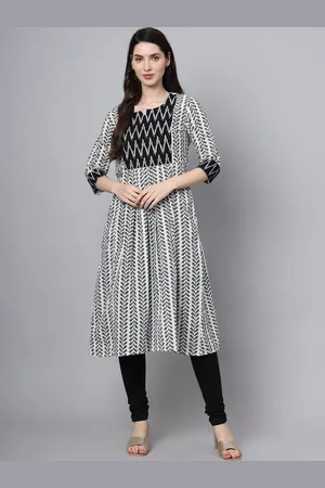 Floral Printed A-line Cotton Kurta